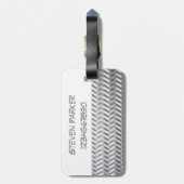 Roestvrij staal Getextureerd industrieel metaalbla Bagagelabel (Achterkant verticaal)