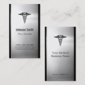 Roestvrij staal in penseel - medisch symbool visitekaartje (Voorkant / Achterkant)