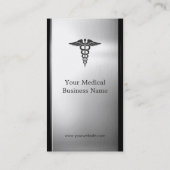 Roestvrij staal in penseel - medisch symbool visitekaartje (Achterkant)