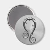 Roestvrij staal Leo symbool Magneet (Voorkant / Achterkant)