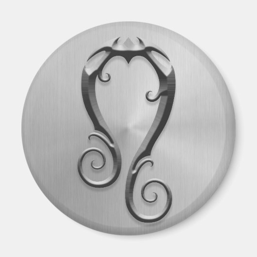 Roestvrij staal Leo symbool Magneet (Voorkant)