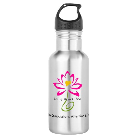 Roestvrij staal Lotus Heart Zen Water Fles (Voorkant)