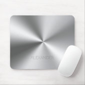 Roestvrij-staal Metaal Textuur Aangepast Monogram Muismat (Met muis)