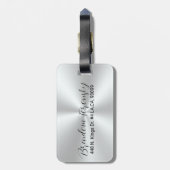 Roestvrij staal Metaal Textuur Afbeelding Aangepas Bagagelabel (Achterkant verticaal)