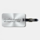 Roestvrij staal Metaal Textuur Afbeelding Aangepas Bagagelabel (Achterkant horizontaal)