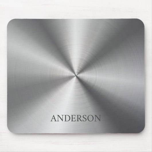 Roestvrij-staal Metaalgevolgen Monogram Muismat (Voorkant)