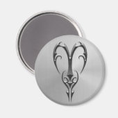 Roestvrij staal Ram symbool Magneet (Voorkant / Achterkant)