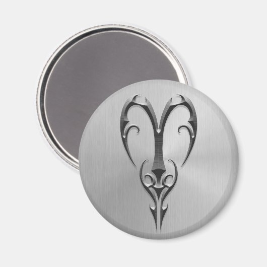 Roestvrij staal Ram symbool Magneet (Voorkant / Achterkant)