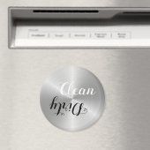 Roestvrij staal reinigen/vuil contrast Typografie Magneet (Insitu (Vaatwasser))