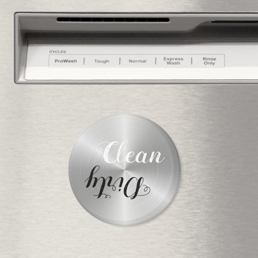 Roestvrij staal reinigen/vuil contrast Typografie Magneet