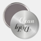 Roestvrij staal reinigen/vuil contrast Typografie Magneet (Voorkant / Achterkant)