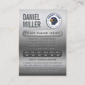 Roestvrij staal Trading Kaart, Custom Sport Kaart Contactkaartje (Achterkant)