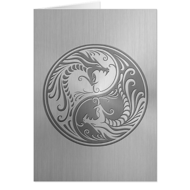 Roestvrij staal Yin Yang Dragons (Voorkant)
