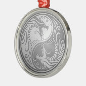 Roestvrij staal Yin Yang Dragons Metalen Ornament (Links)