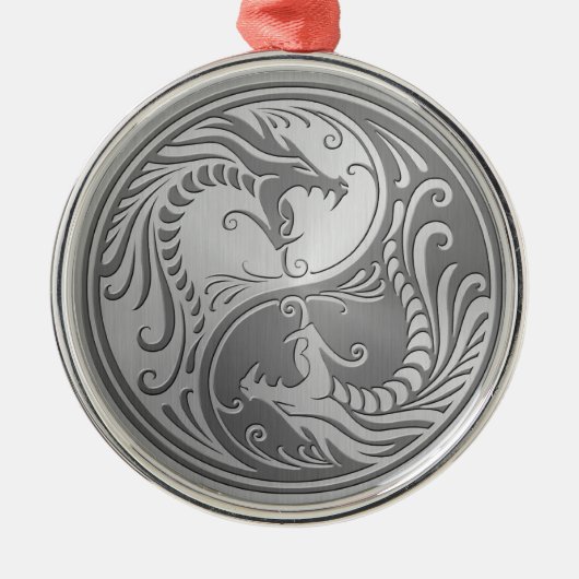 Roestvrij staal Yin Yang Dragons Metalen Ornament (Voorkant)