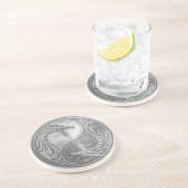 Roestvrij staal Yin Yang Dragons Zandsteen Onderzetter (Zijkant)