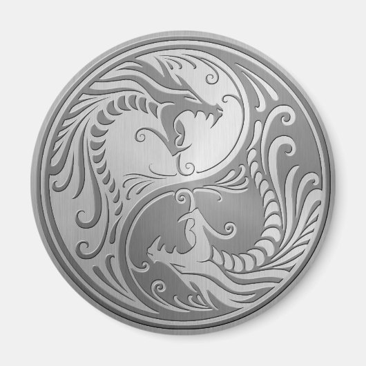 Roestvrij staal Yin Yang Draken Magneet (Voorkant)