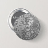 Roestvrij staal Yin Yang Rozen Ronde Button 5,7 Cm (Voorkant /achterkant)