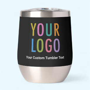 Roestvrij staal Zwarte Wijn Tumbler met Logo Bulk