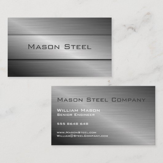 Roestvrij staaleffect, Visitekaartje (Voorkant / Achterkant)