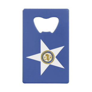 Roestvrij stalen flesopener Houston vlag Creditkaart Flessenopener