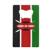 Roestvrij stalen flesopener met vlag van Kenia Creditkaart Flessenopener (Voorkant)