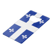 Roestvrij stalen flesopener vlag van Quebec Creditkaart Flessenopener (Voorkant Gekanteld)