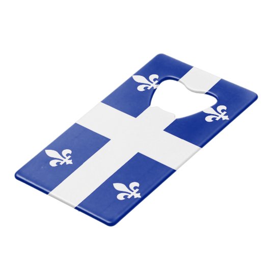 Roestvrij stalen flesopener vlag van Quebec Creditkaart Flessenopener (Achterkant Gekanteld)