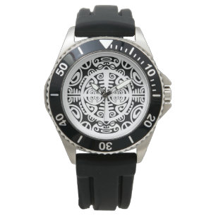 Roestvrij stalen horloge met Maori-symbool