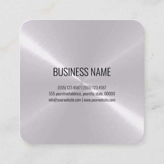 Roestvrij stalen metalen blik #8 vierkante visitekaartje (Achterkant)