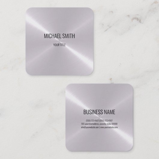 Roestvrij stalen metalen blik #8 vierkante visitekaartje (Voorkant / Achterkant)