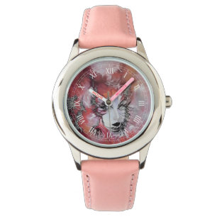Roestvrij stalen roze horloge kind