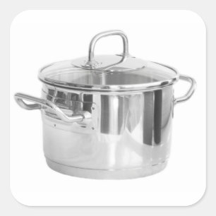 Roestvrij stalen saucepan vierkante sticker