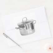 Roestvrij stalen saucepan vierkante sticker (Envelop)