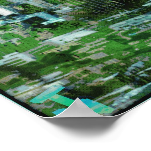 roestvrijstad cyan poster (Hoek)