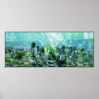 roestvrijstad cyan poster