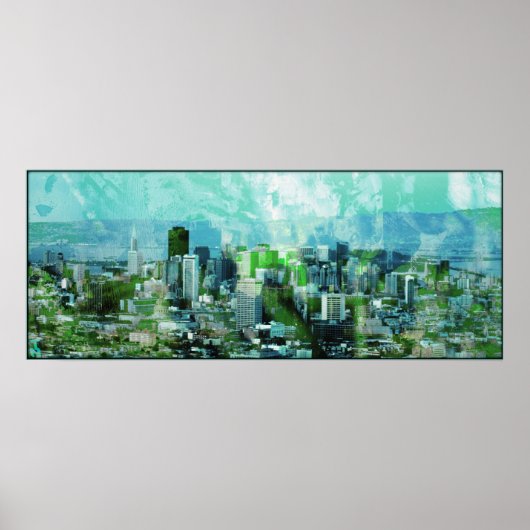 roestvrijstad cyan poster (Voorkant)