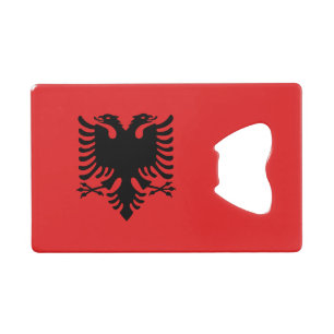 Roestvrijstalen flesopener Albanië vlag Creditkaart Flessenopener