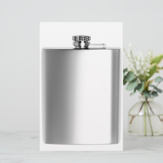 Roestvrijstalen heupkolf briefpapier (Staand voorkant)