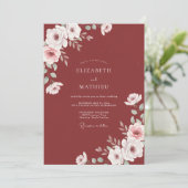 Roestwit Ranunculus Eucalyptus Bruiloft Kaart (Staand voorkant)