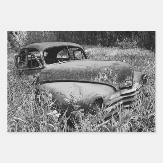  roestzwart en wit Antiek Inpakpapier Vel (Voorkant 2)