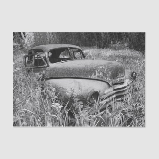 roestzwart en wit Antiek Tissuepapier (Voorkant)