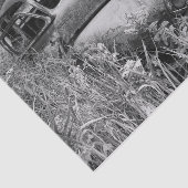 roestzwart en wit Antiek Tissuepapier (Detail)