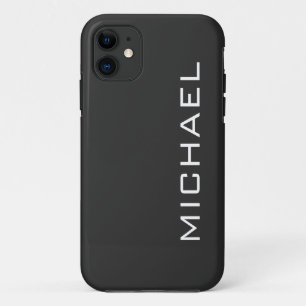 Roet Zwart Solid Color Minimalistische naam Case-Mate iPhone Case