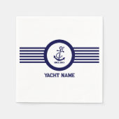 Roetblauwe nautische anker snijtanden servetten (Voorkant)