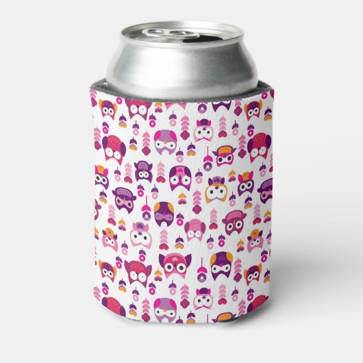 roetkleurig vogelpatroon blikjeskoeler (Blikje Achterkant)