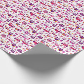 roetkleurig vogelpatroon cadeaupapier (Hoek)