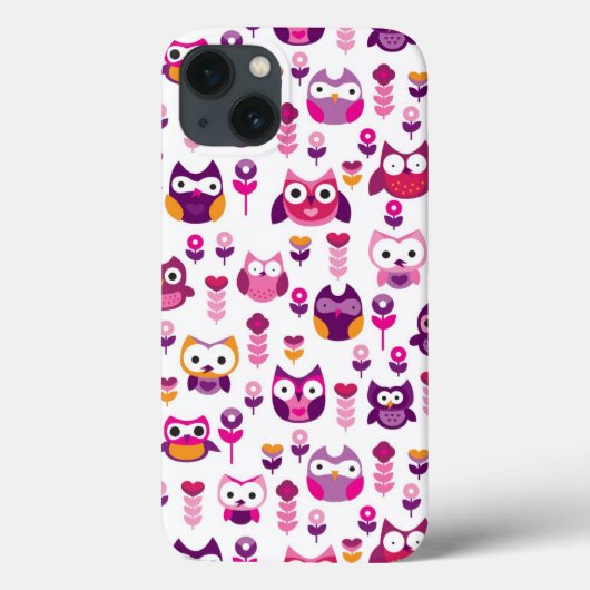 roetkleurig vogelpatroon Case-Mate iPhone case (Achterkant)