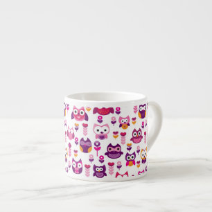 roetkleurig vogelpatroon espresso kop