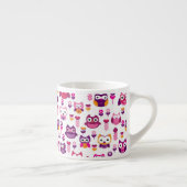 roetkleurig vogelpatroon espresso kop (Rechts)